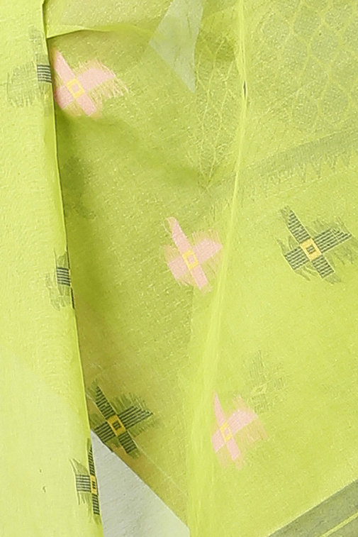 Green Pure Cotton Ananda Tant Saree (1077)